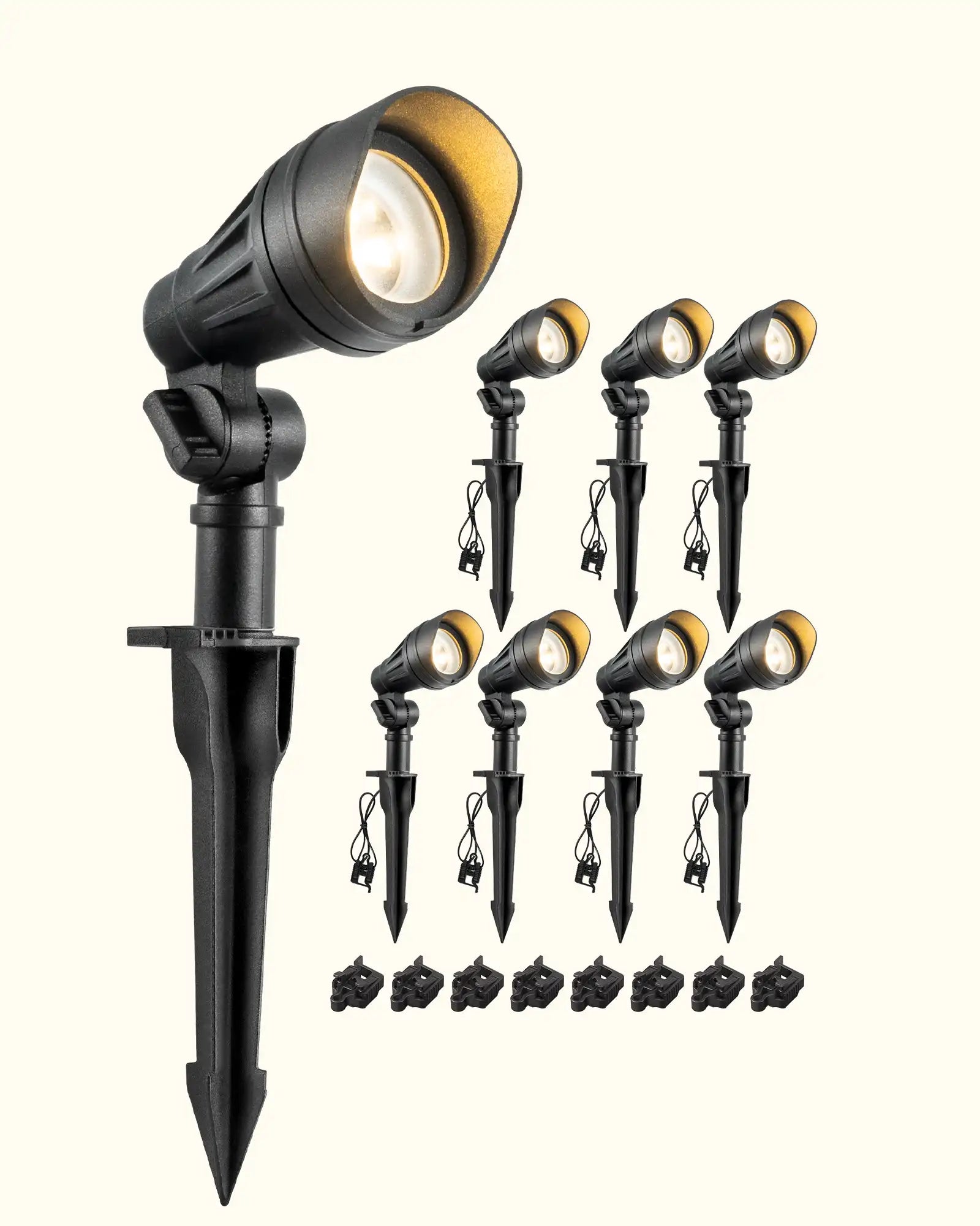 LED Low Voltage Garden Spotlights 4/8 Pack,12V Waterproof Outdoor Landscape Lights, Warm White -HGSL08A-HGSL08B