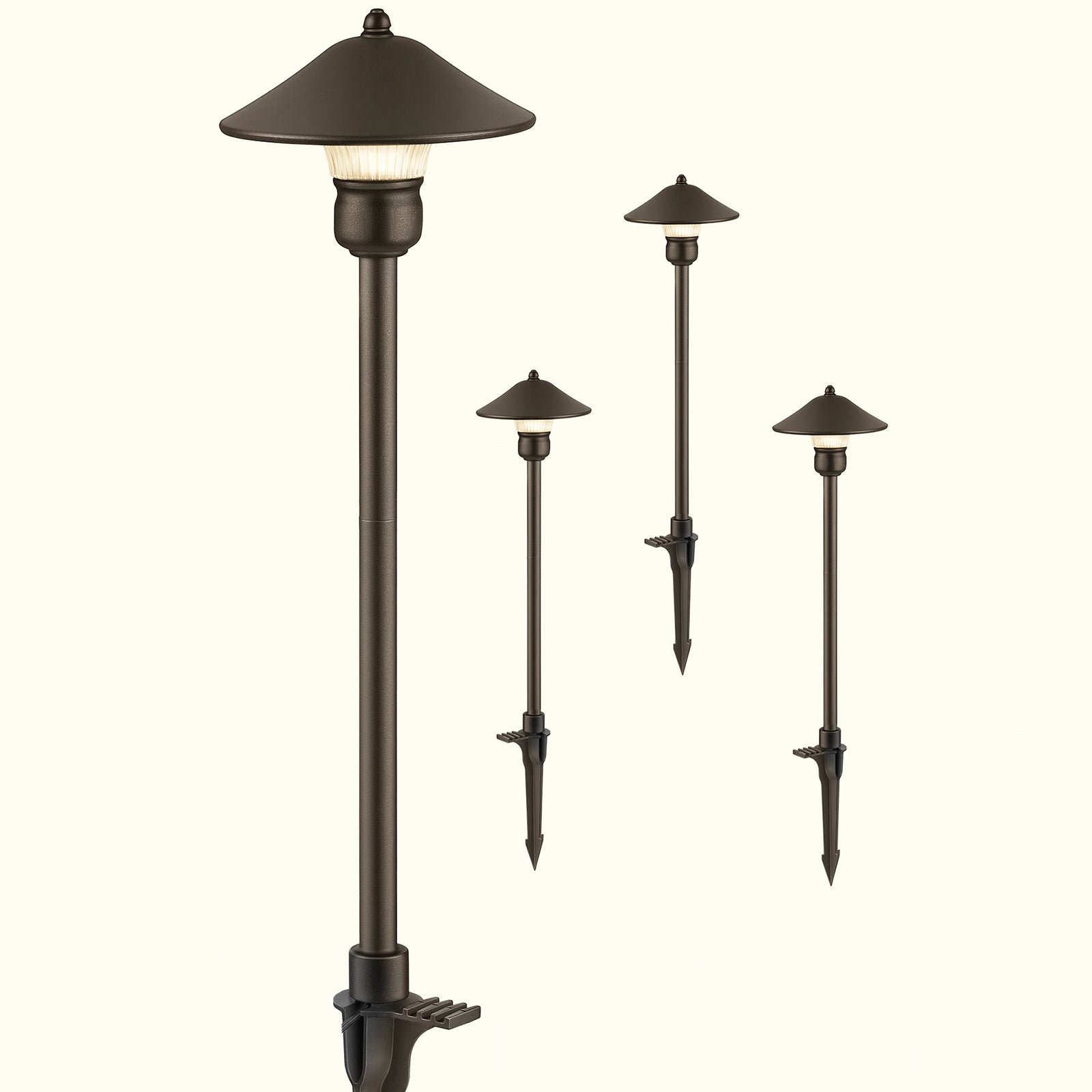 LED Low Voltage Mushroom Path Lights, 4-Pack, 3W 12V LED Warm White Landscape Lights- HGSL06A