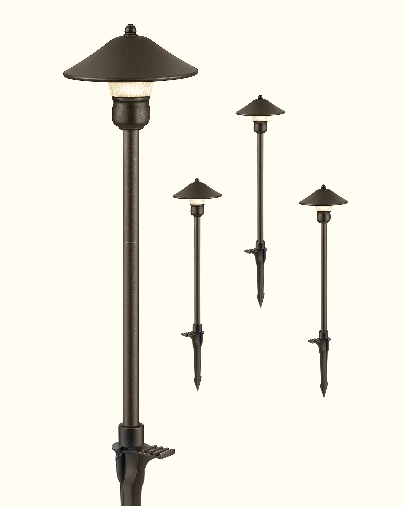 LED Low Voltage Mushroom Path Lights, 4-Pack, 3W 12V LED Warm White Landscape Lights- HGSL06A