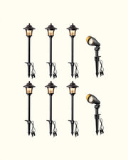 EDISHINE 8 Pack 12V Low Voltage Landscape Lights Kit-HGSL34C