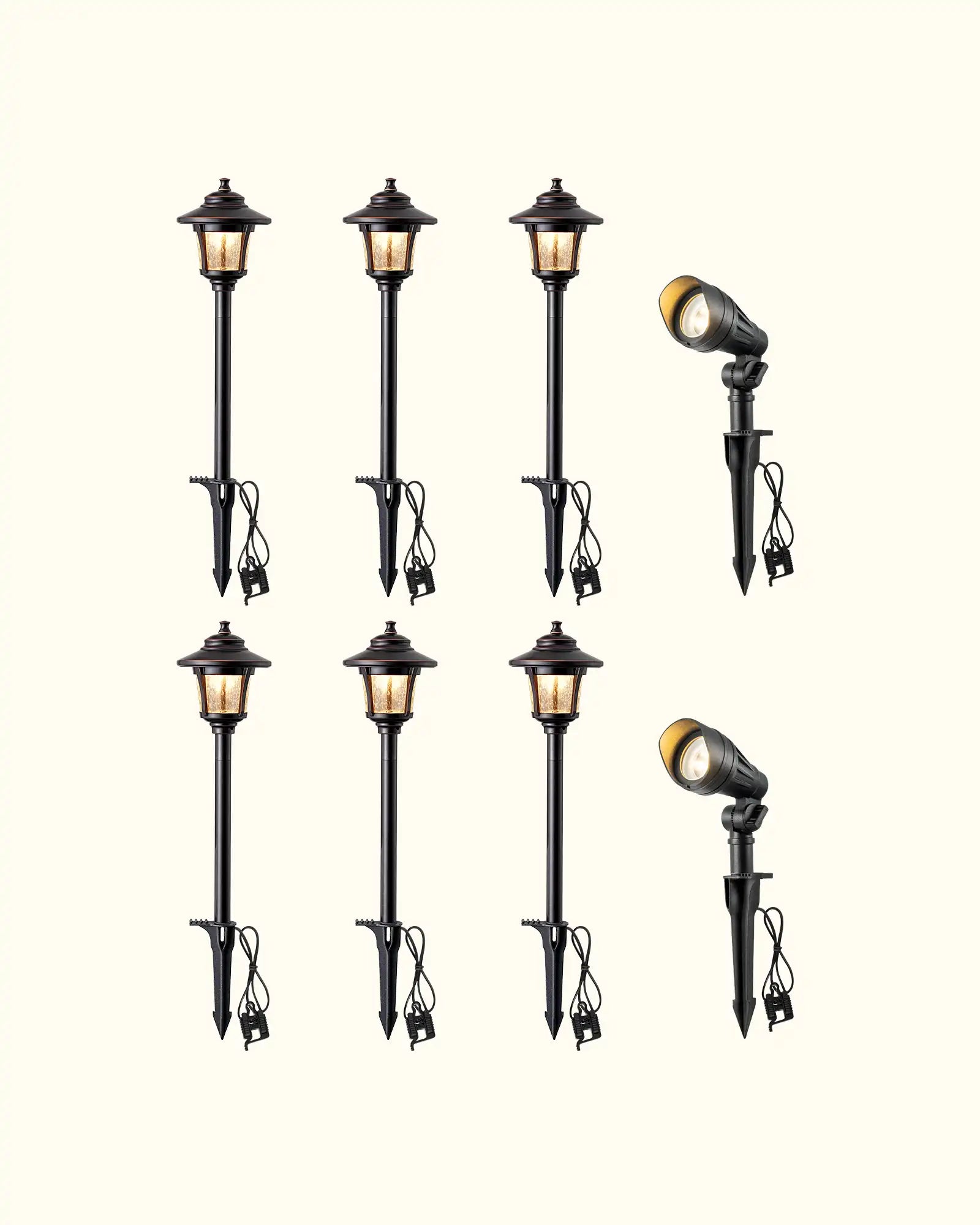 EDISHINE 8 Pack 12V Low Voltage Landscape Lights Kit-HGSL34C