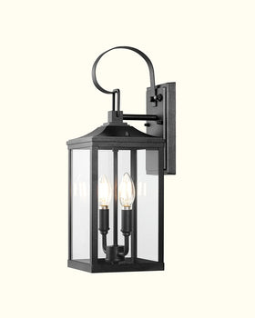 Modern Dusk-to-Dawn Outdoor Wall Sconce – Matte Black, Weatherproof-EDISHINE