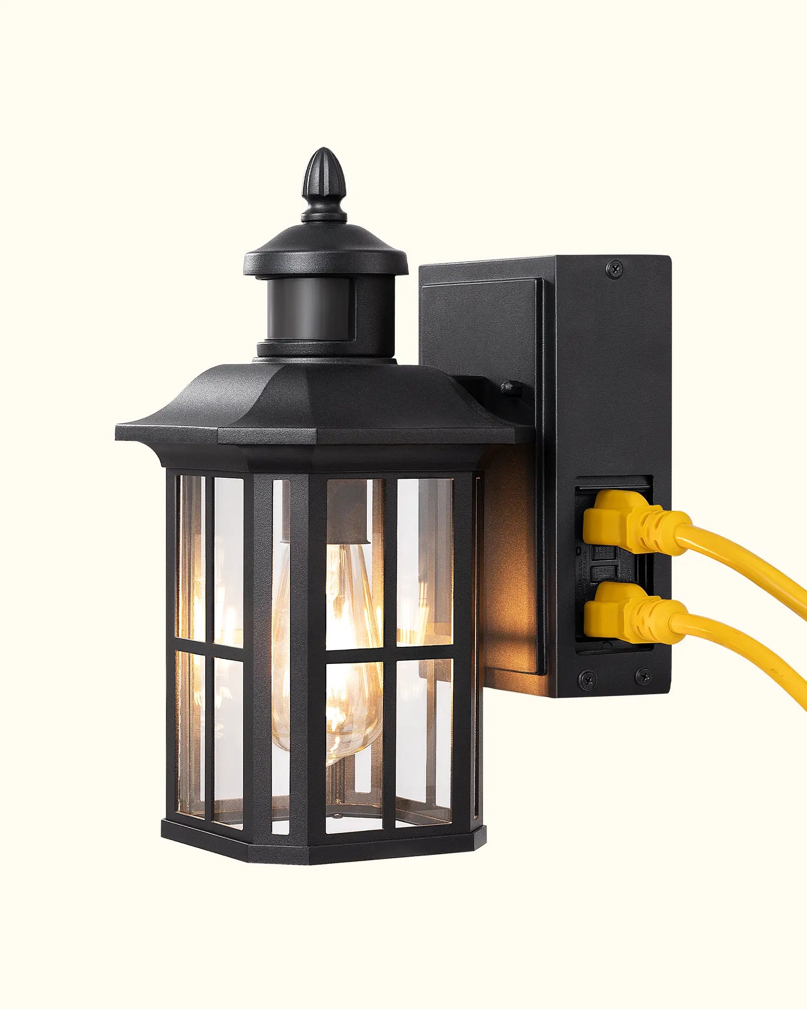 Dusk to Dawn Outdoor Wall Lights with Motion Sensor & GFCI Outlet