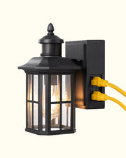 Dusk to Dawn Outdoor Wall Lights with Motion Sensor & GFCI Outlet