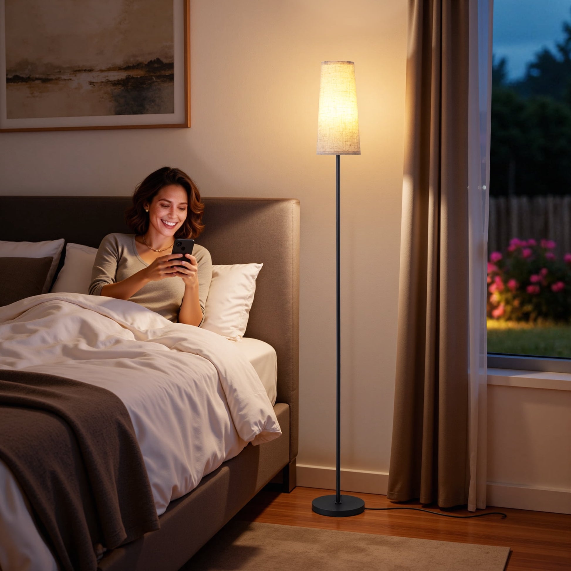 EDISHINE 65in Floor Lamps for Living Room, Standing Tall Standing Light, LED Bulb Included