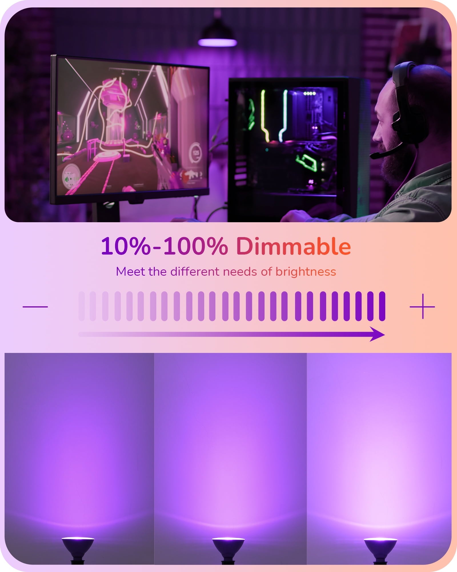 EDISHINE 4 Pack Halloween PAR38 Purple & Orange LED Flood Light Bulbs Outdoor, Dimmable, Purple Orange LED Light Bulb, 18W(120W Equivalent), Light Bulb for Halloween Decorations, E26 Base, ETL Listed