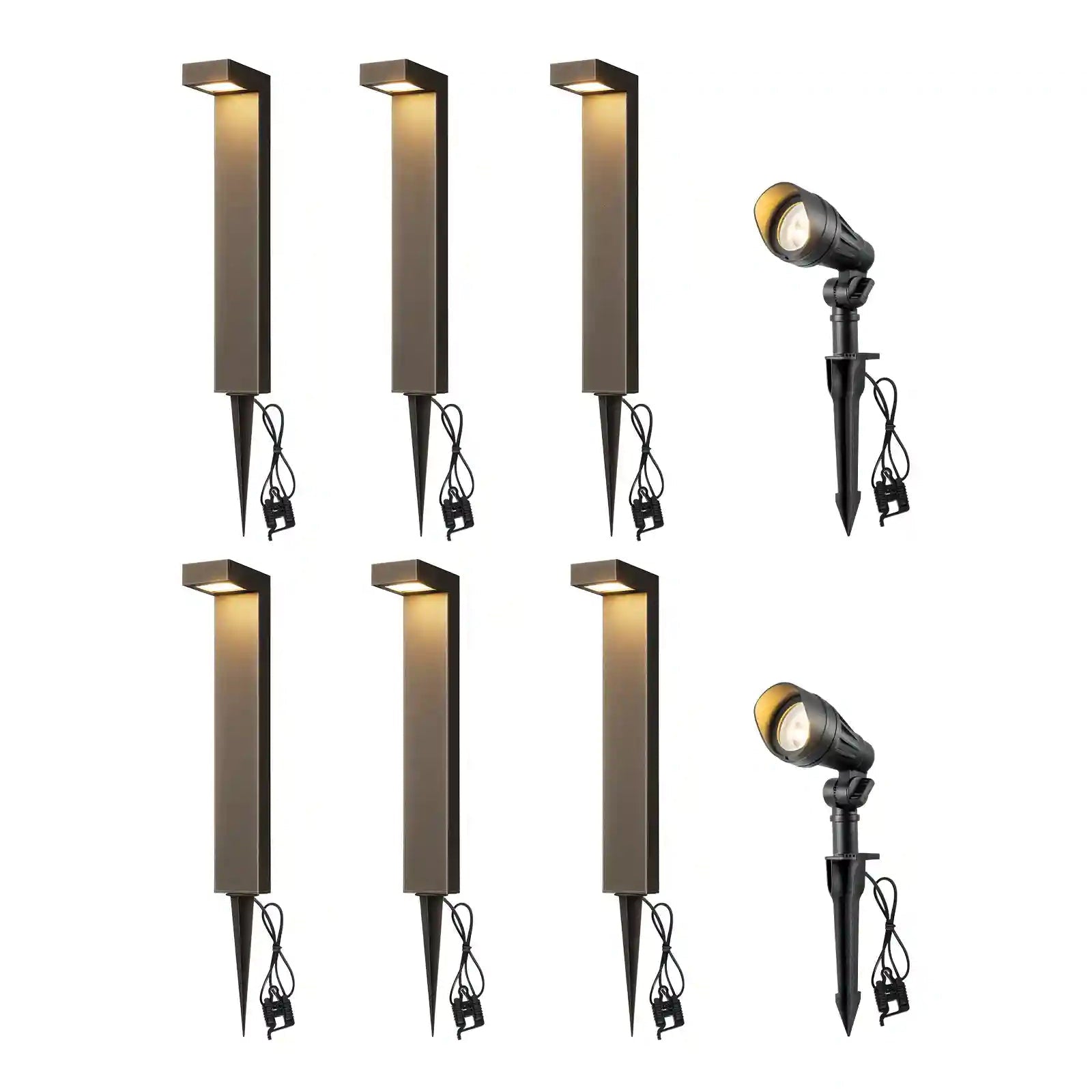 EDISHINE 8 Pack 12V Low Voltage Landscape Lights Kit-HGSL09C
