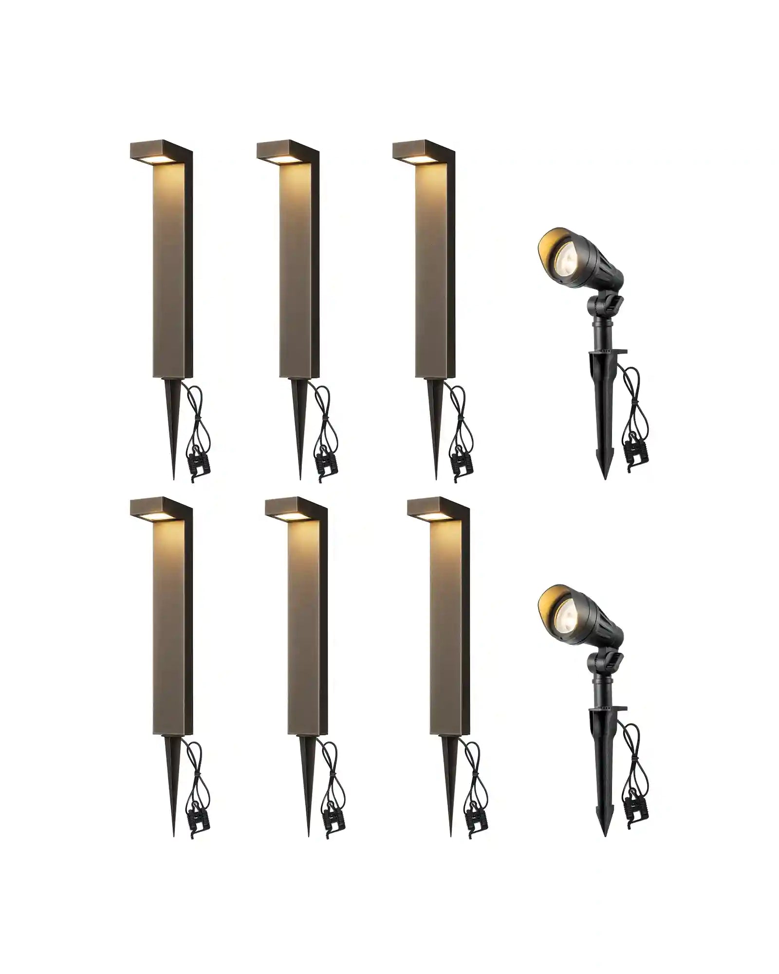 EDISHINE 8 Pack 12V Low Voltage Landscape Lights Kit-HGSL09C