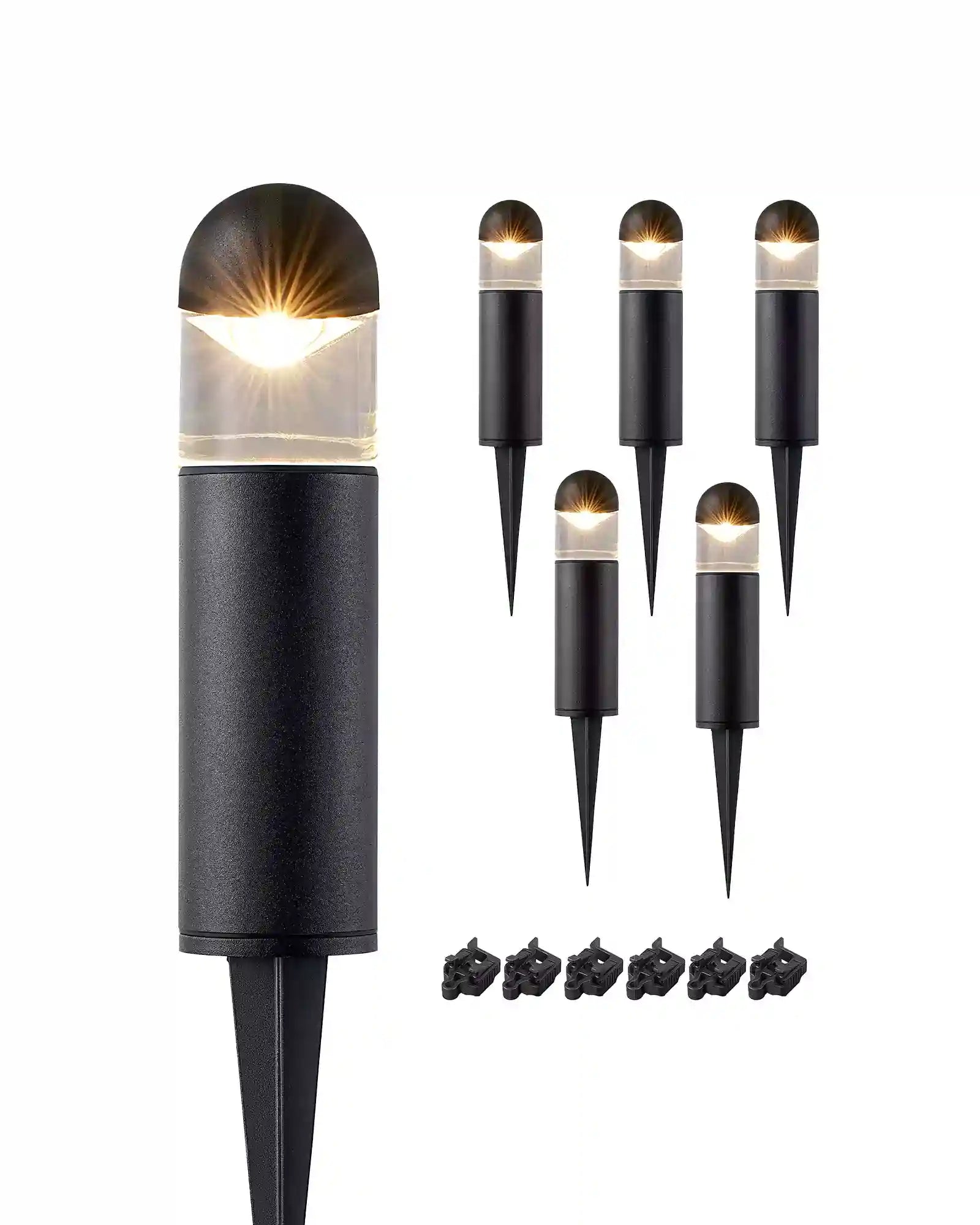 Bollard Path Light（6 Pack）Low Voltage Landscape Lights , 12V 3W 3000K Warm White, Electric Outdoor Bollard Lights with Connectors, Waterproof LED Pathway Driveway Walkway Lights Wired for Yard Garden - HGSL35A