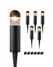 Bollard Path Light（6 Pack）Low Voltage Landscape Lights , 12V 3W 3000K Warm White, Electric Outdoor Bollard Lights with Connectors, Waterproof LED Pathway Driveway Walkway Lights Wired for Yard Garden - HGSL35A