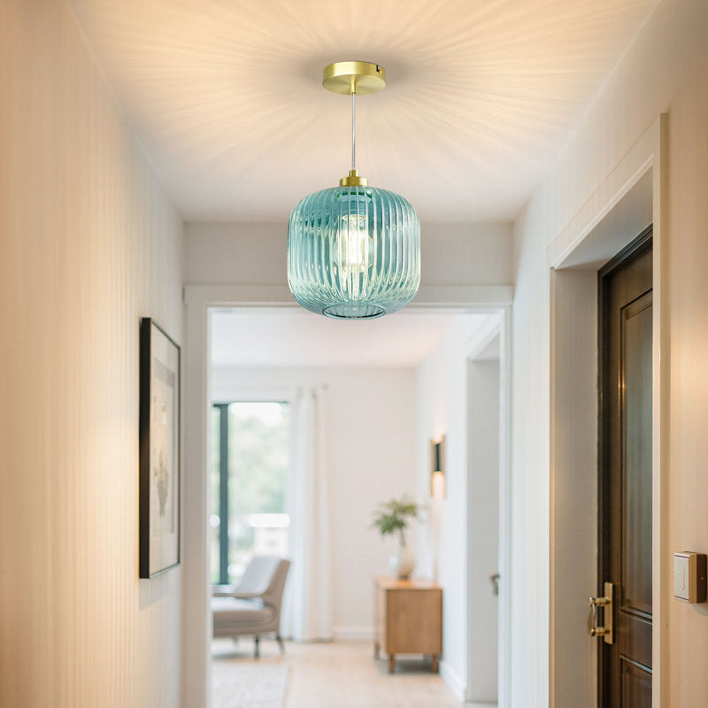 Ebern Designs 1 - Single Pendant Light With Stained Glass Shade