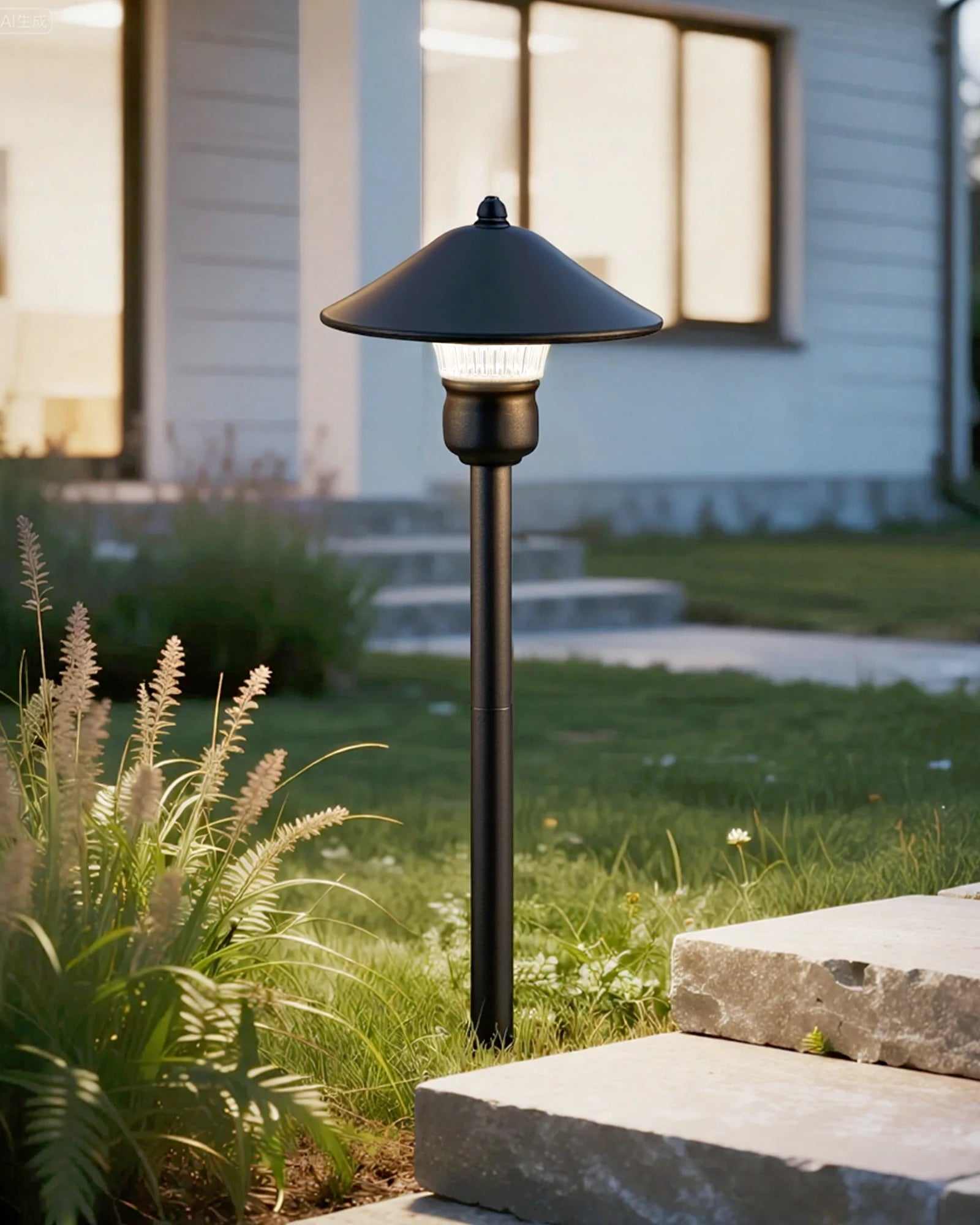 LED Low Voltage Mushroom Path Lights, 4-Pack, 3W 12V LED Warm White Landscape Lights- HGSL06A