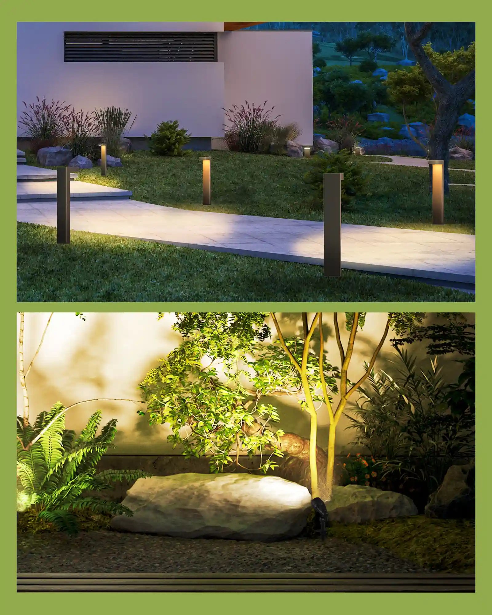 EDISHINE 8 Pack 12V Low Voltage Landscape Lights Kit-HGSL09C