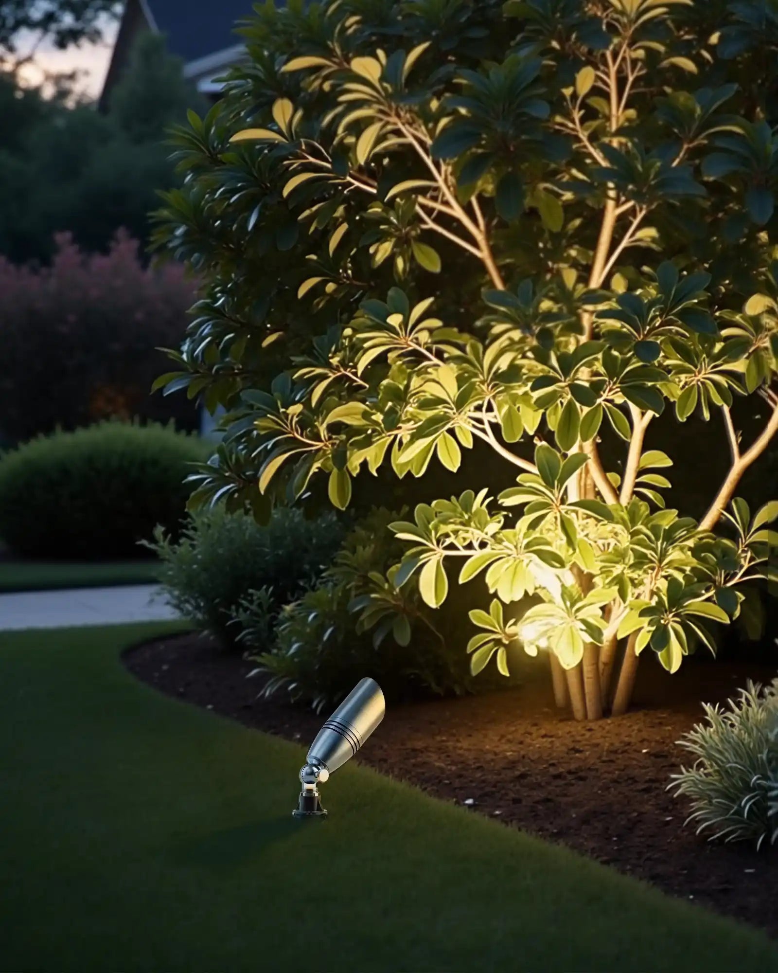 Solid Brass Outdoor Landscape Spotlights, 3CCT MR16 Bulb Included, 12V LED Low Voltage Landscape Lighting, Bronze Heavy Duty Waterproof Spot Lights for Yard Garden Lawn Tree-HLSL07A-HLSL07B-HLSL07C