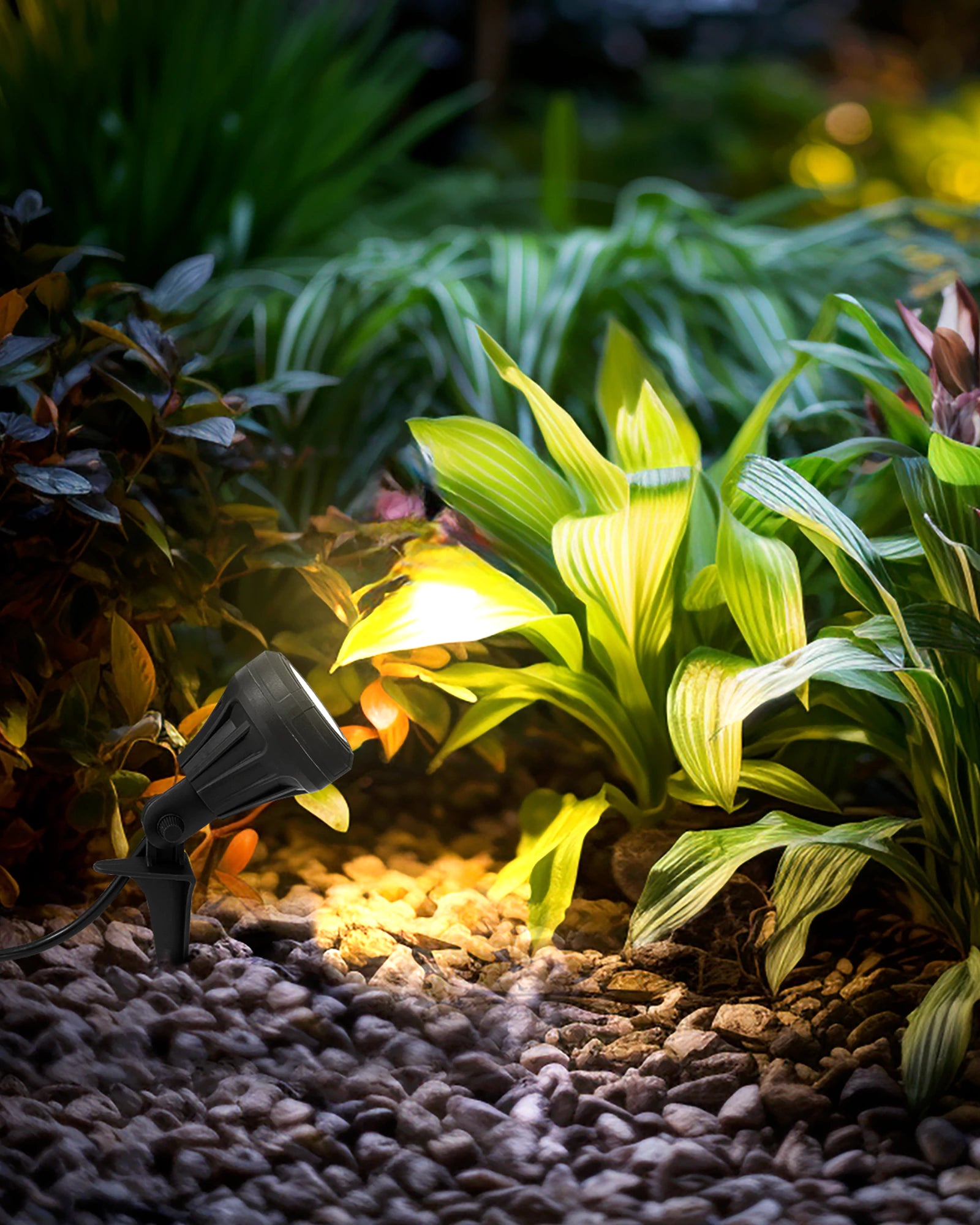 LED Outdoor Spotlight, 4.8W 5000K Waterproof Landscape Light with 180° Adjustable Head, 5 Color Options - HGSL01B1 - HGSL01D1