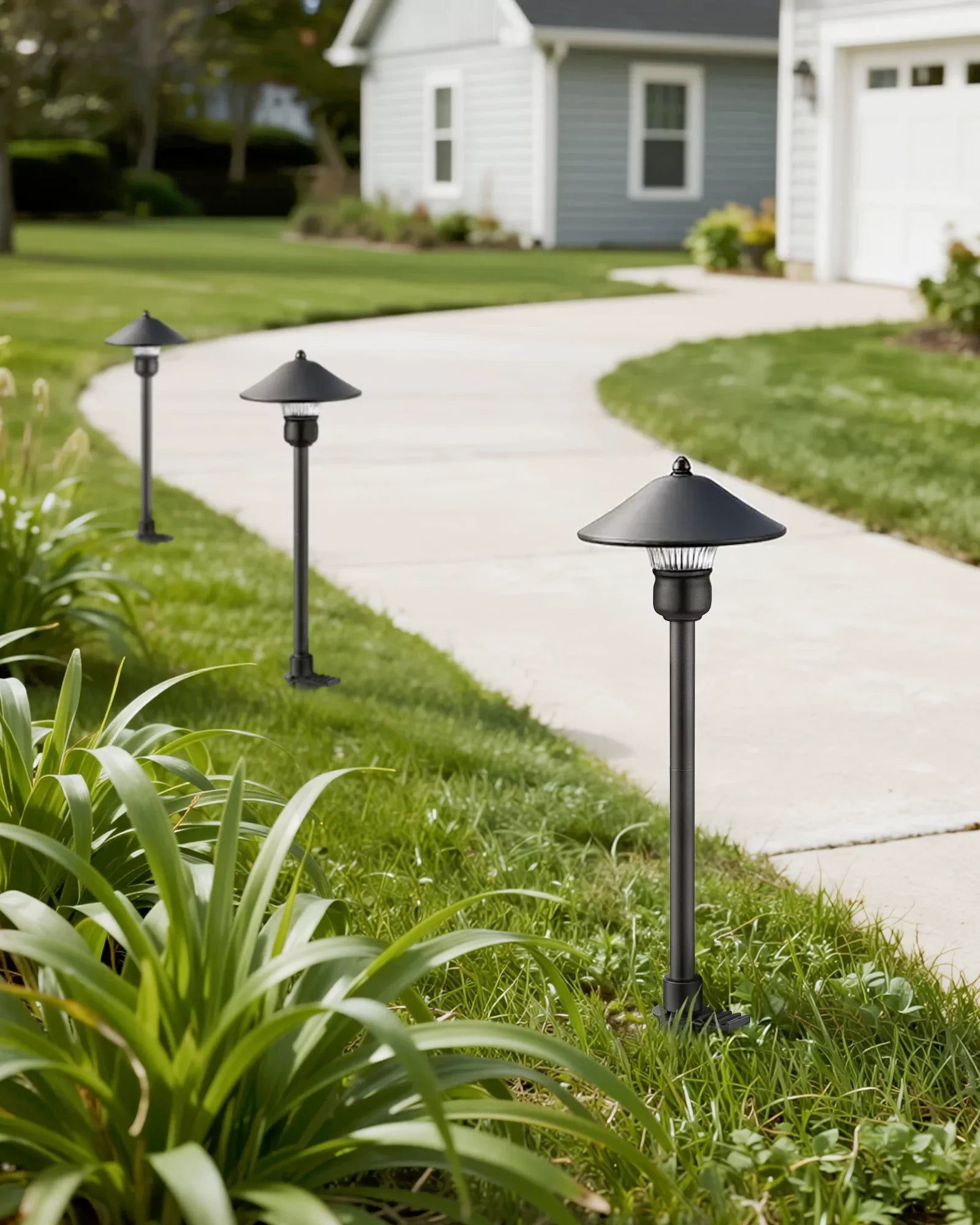 LED Low Voltage Mushroom Path Lights, 4-Pack, 3W 12V LED Warm White Landscape Lights- HGSL06A