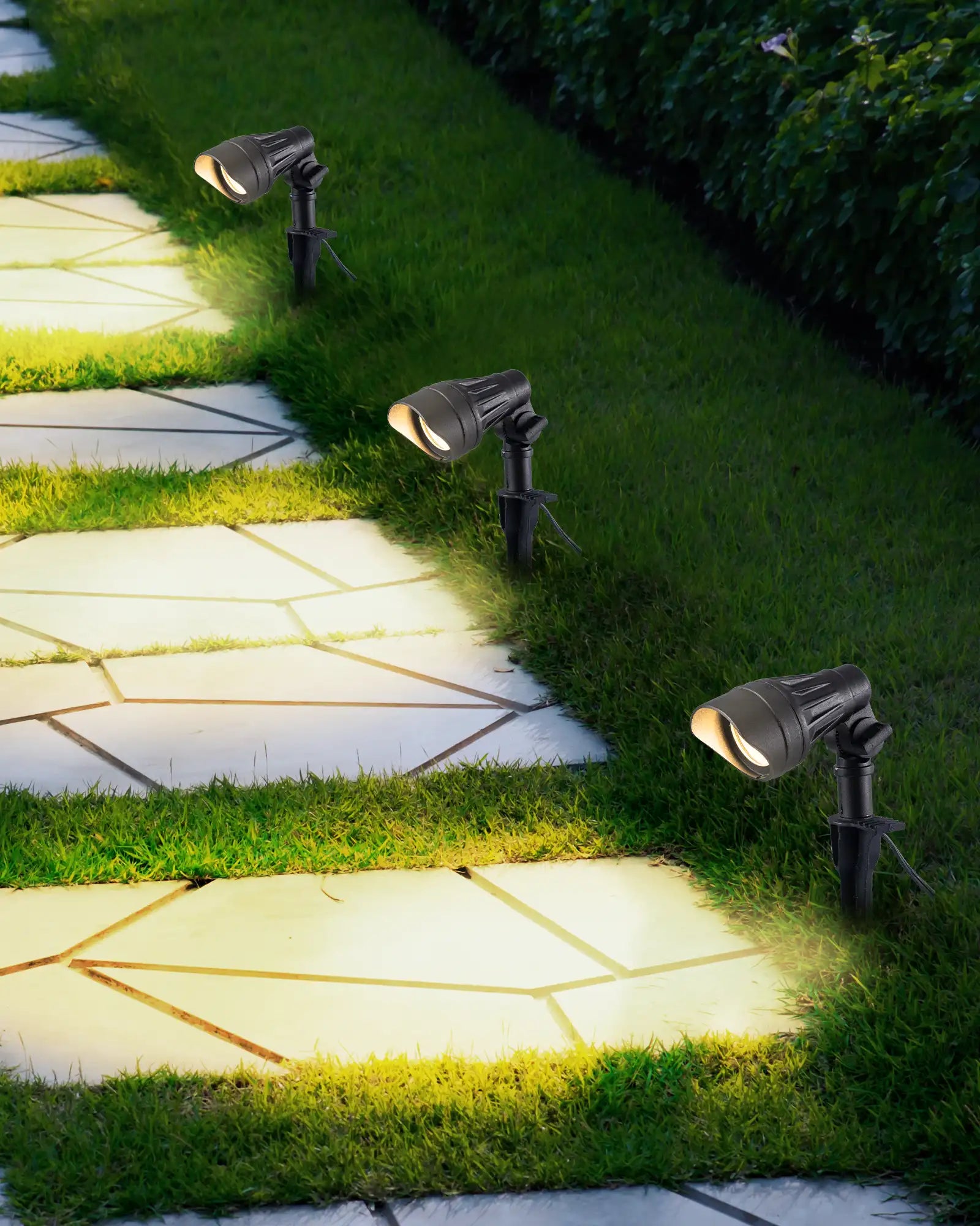 LED Low Voltage Garden Spotlights 4/8 Pack，12V Waterproof Outdoor Landscape Lights, Warm White -HGSL08A - HGSL08B