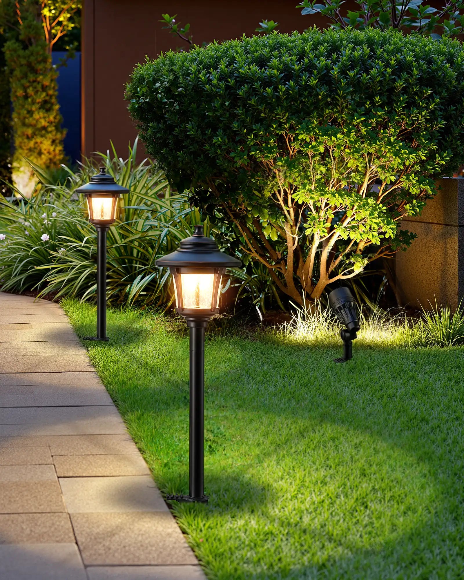 EDISHINE 8 Pack 12V Low Voltage Landscape Lights Kit-HGSL34C