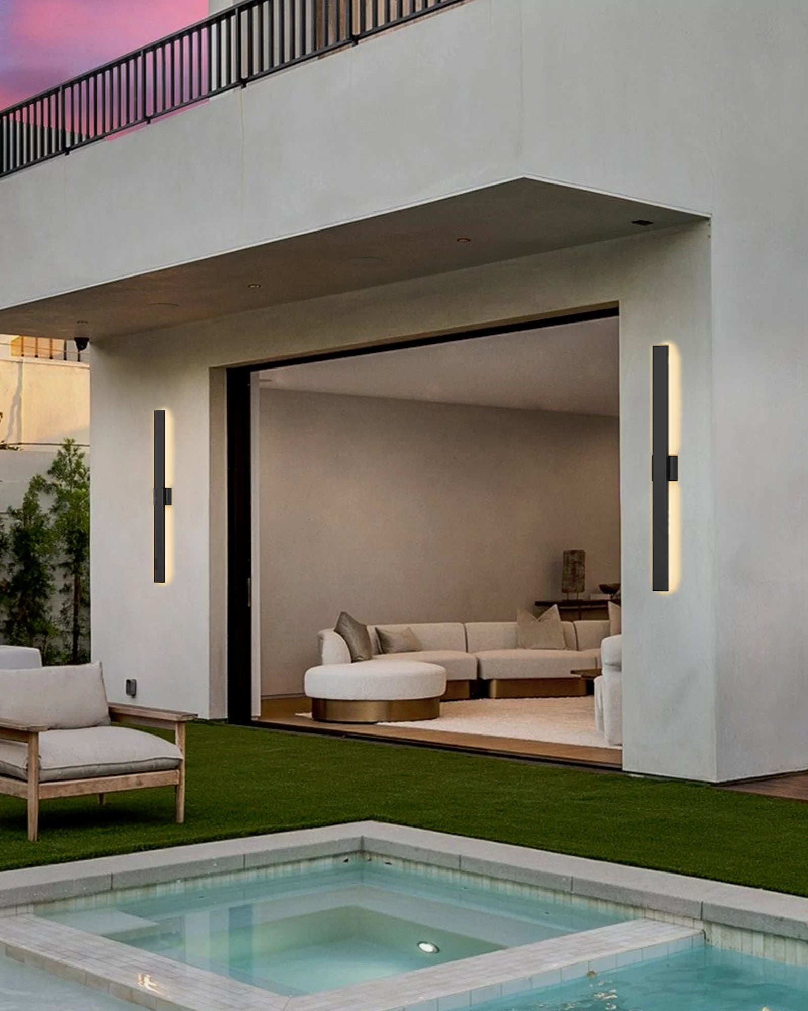 EDISHINE 2 Pack 39.3" Modern Outdoor Wall Lights Dimmable