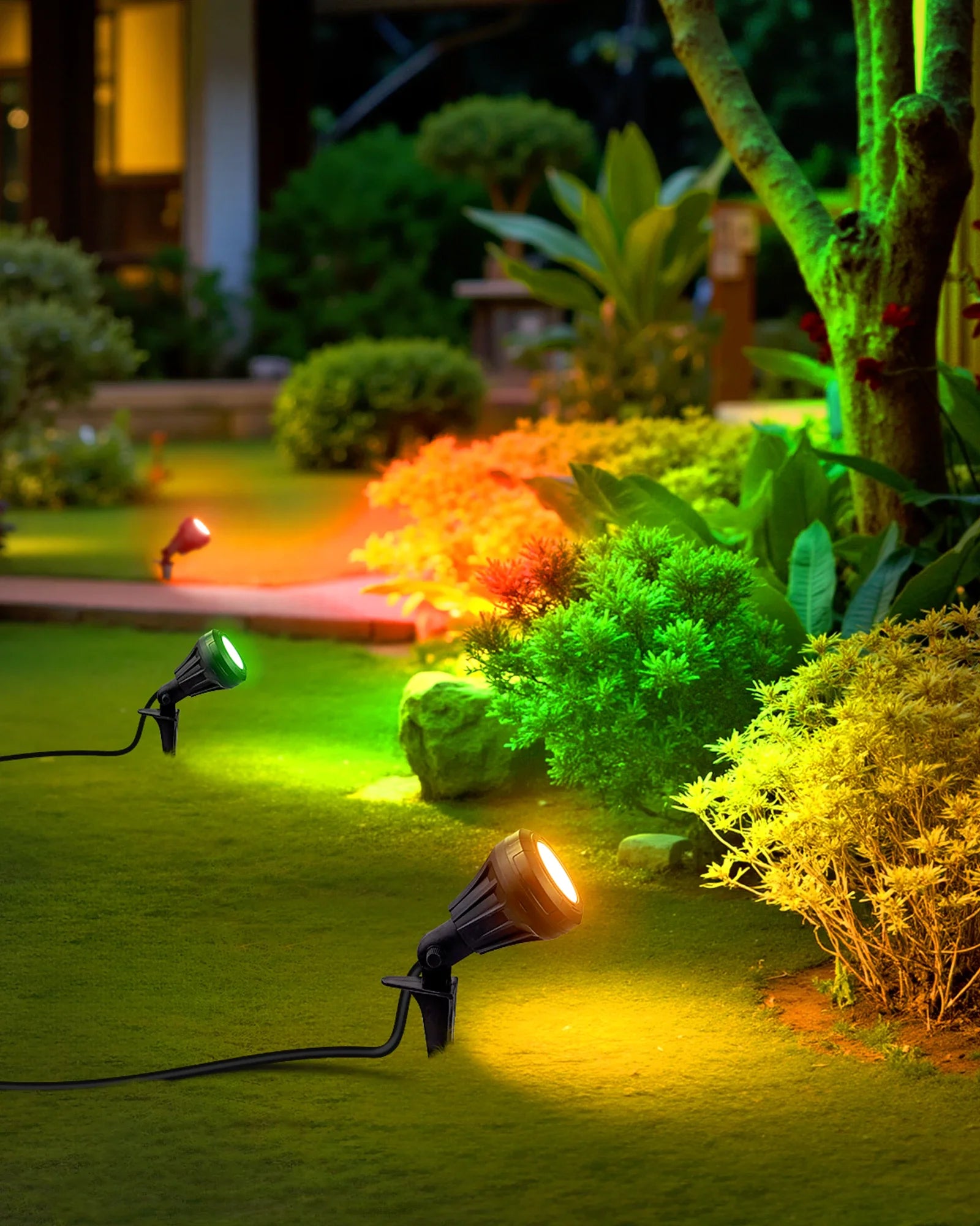 LED Outdoor Spotlight, 4.8W 5000K Waterproof Landscape Light with 180° Adjustable Head, 5 Color Options - HGSL01B1 - HGSL01D1