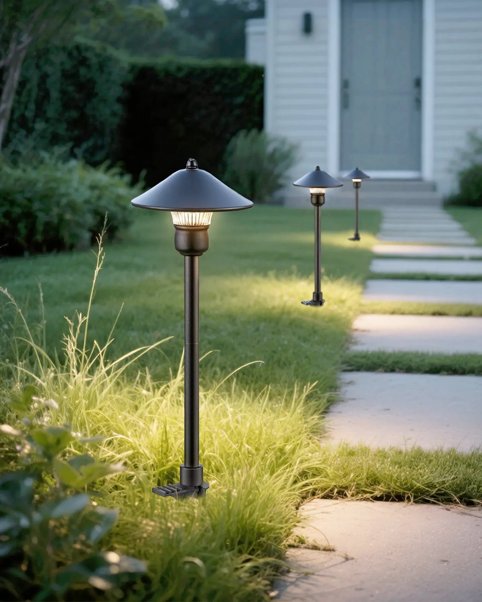 LED Low Voltage Mushroom Path Lights, 4-Pack, 3W 12V LED Warm White Landscape Lights- HGSL06A