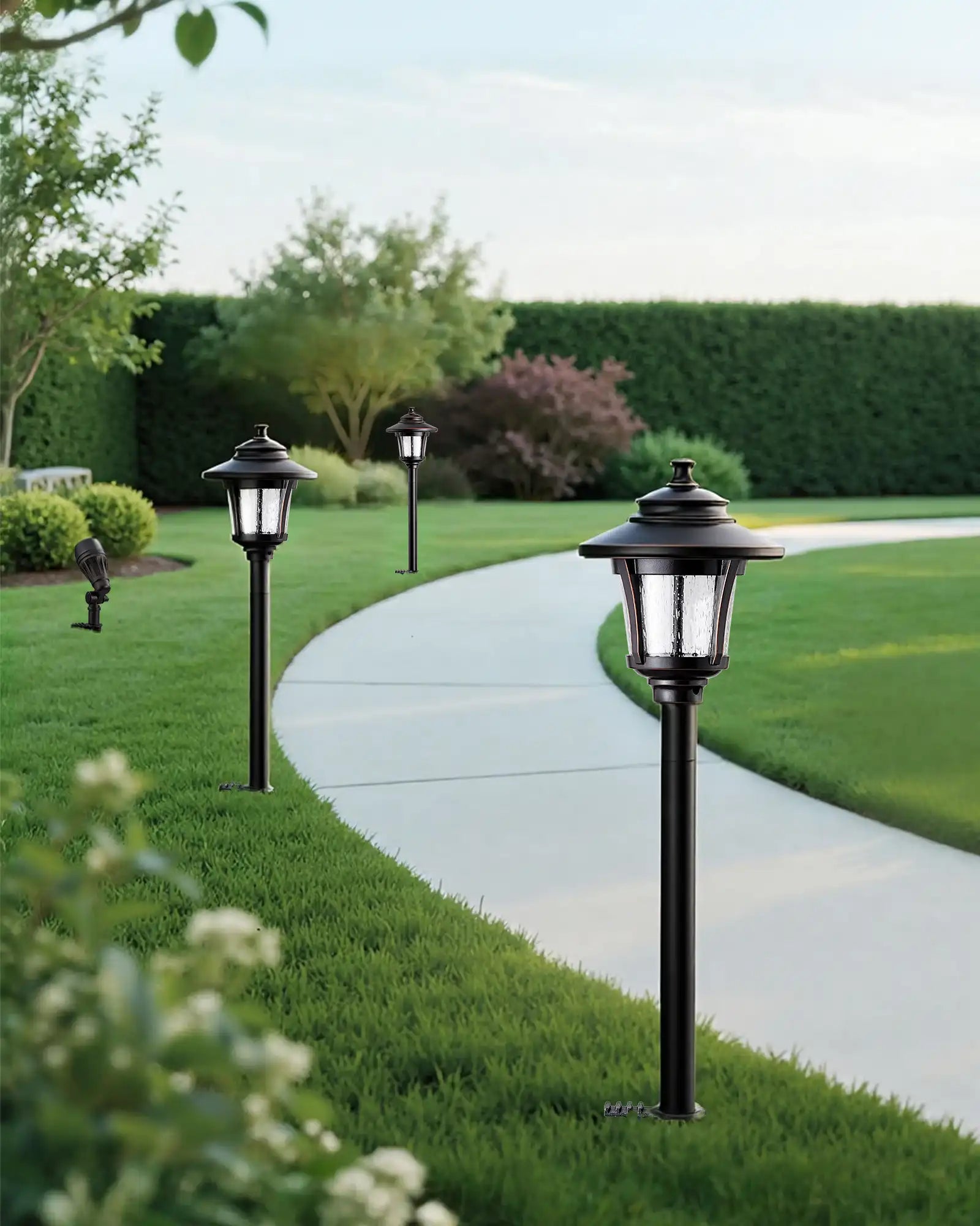 EDISHINE 8 Pack 12V Low Voltage Landscape Lights Kit-HGSL34C