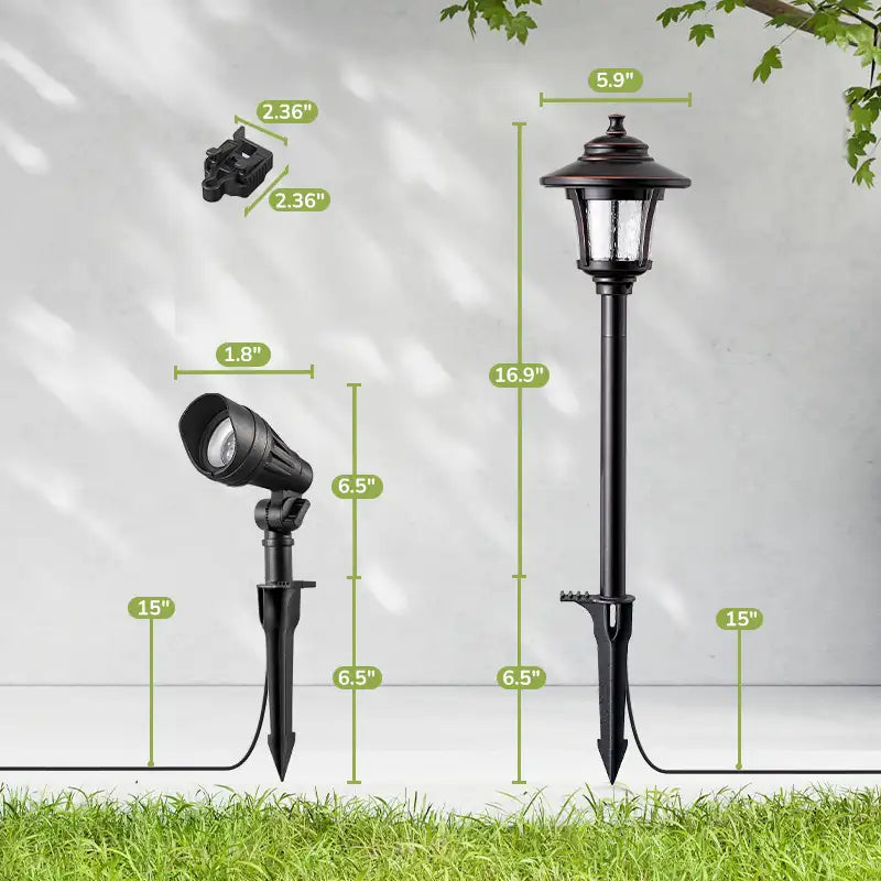 EDISHINE 8 Pack 12V Low Voltage Landscape Lights Kit-HGSL34C