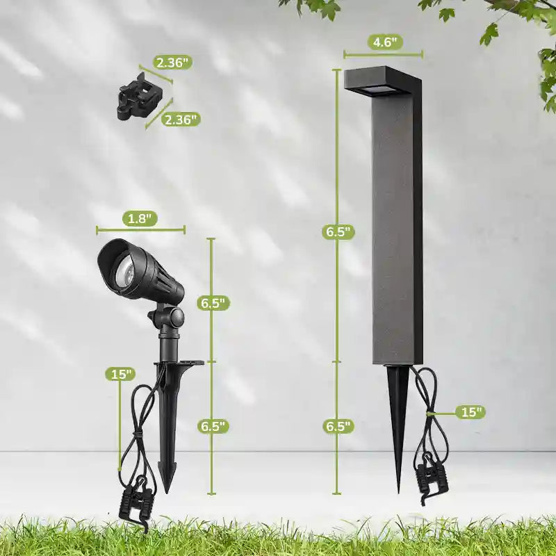 EDISHINE 8 Pack 12V Low Voltage Landscape Lights Kit-HGSL09C