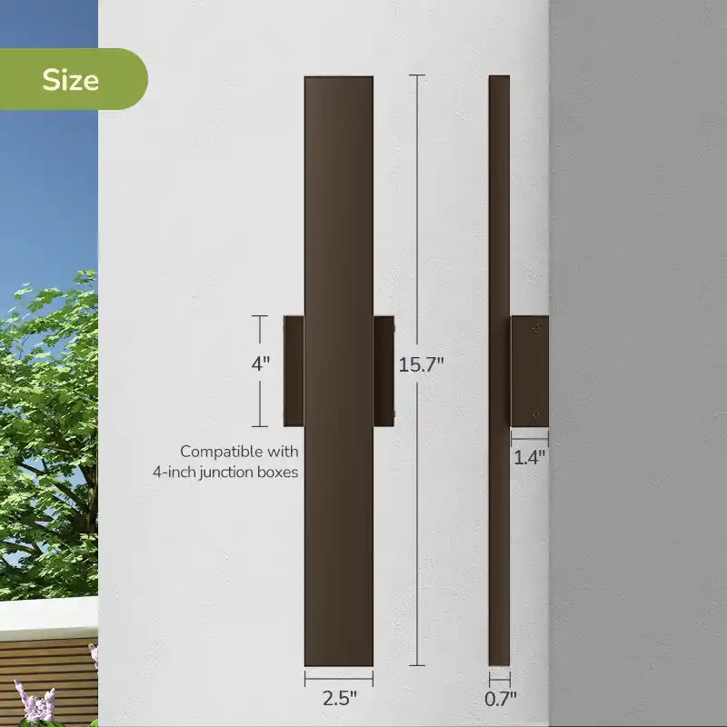Measurement chart for a 4-inch junction box with dimensions labeled.