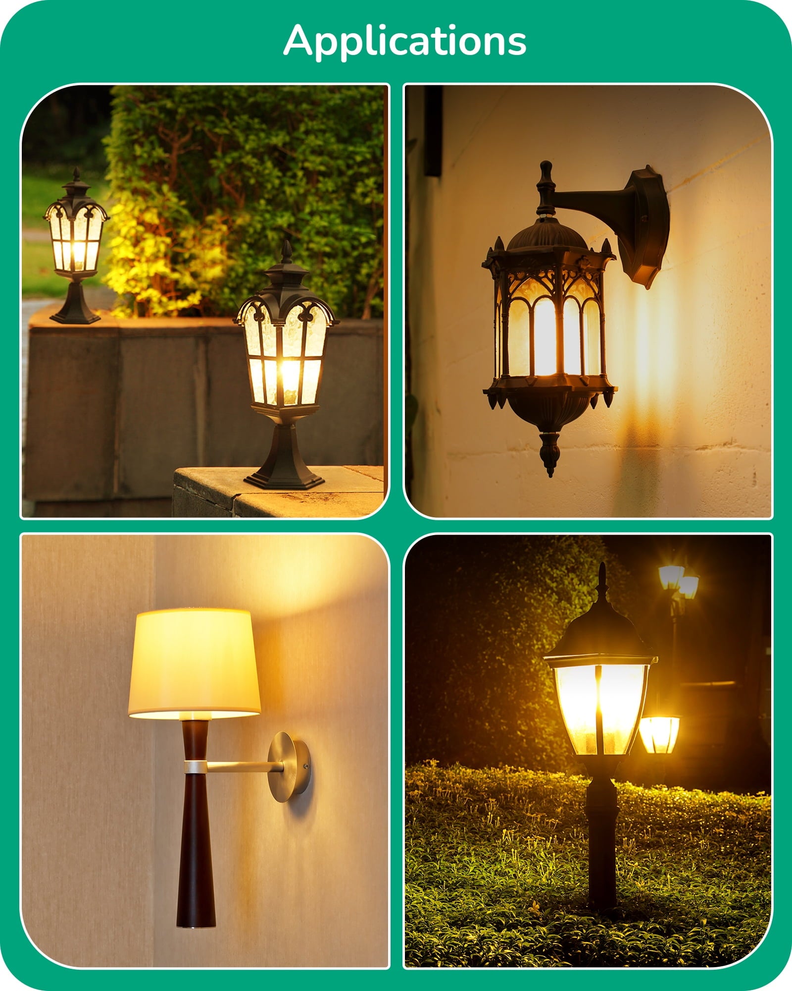 EDISHINE Yellow Amber Outdoor Light Bulbs Dusk to Dawn, Bug Light Dual Sensor A19 LED Bulbs 9W (60 Watt Equivalent) 600LM 2000K E26 Base 4-Pack