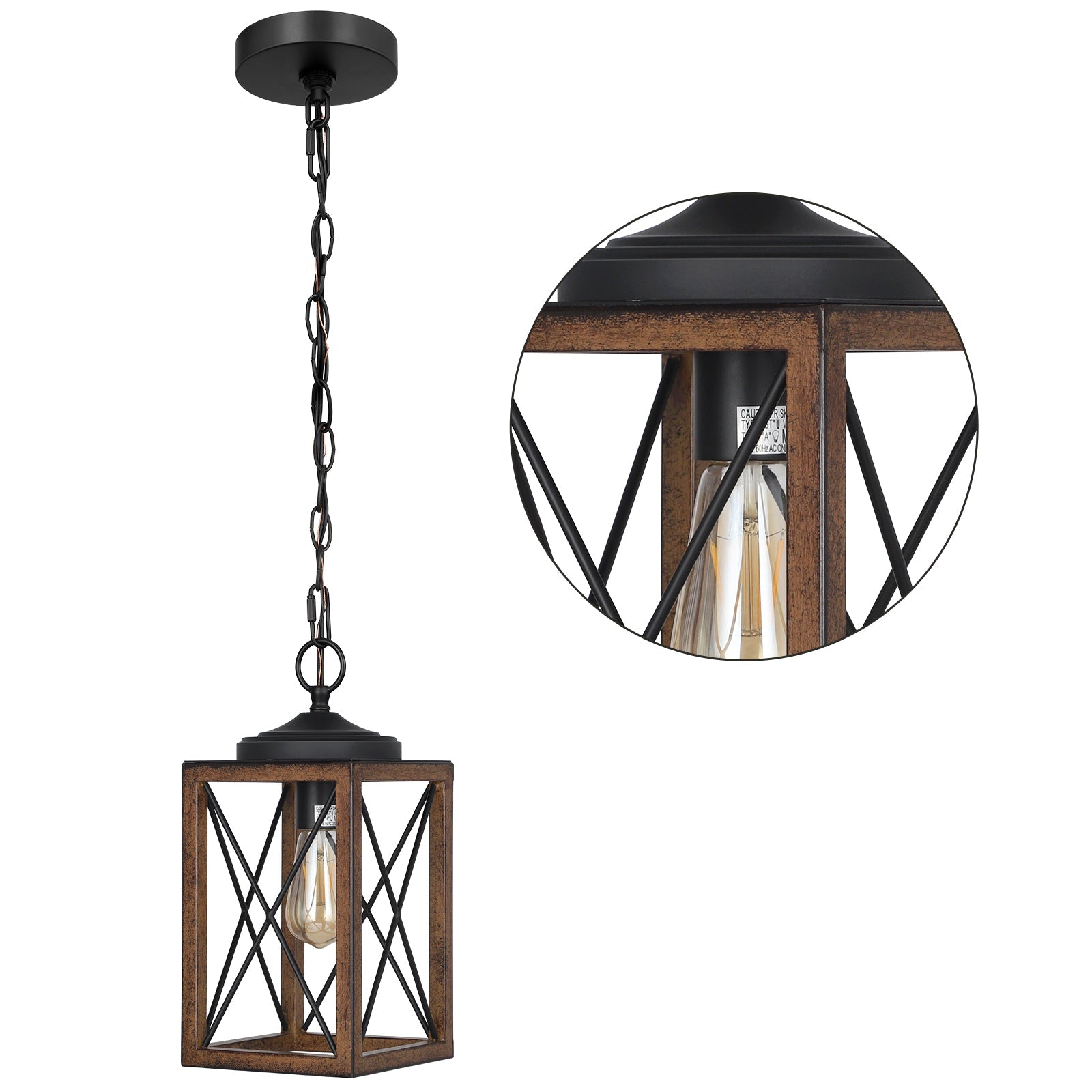 EDISHINE Farmhouse Pendant Light, 63 Inch Adjustable Chain (1 Pack)-HHPL05C