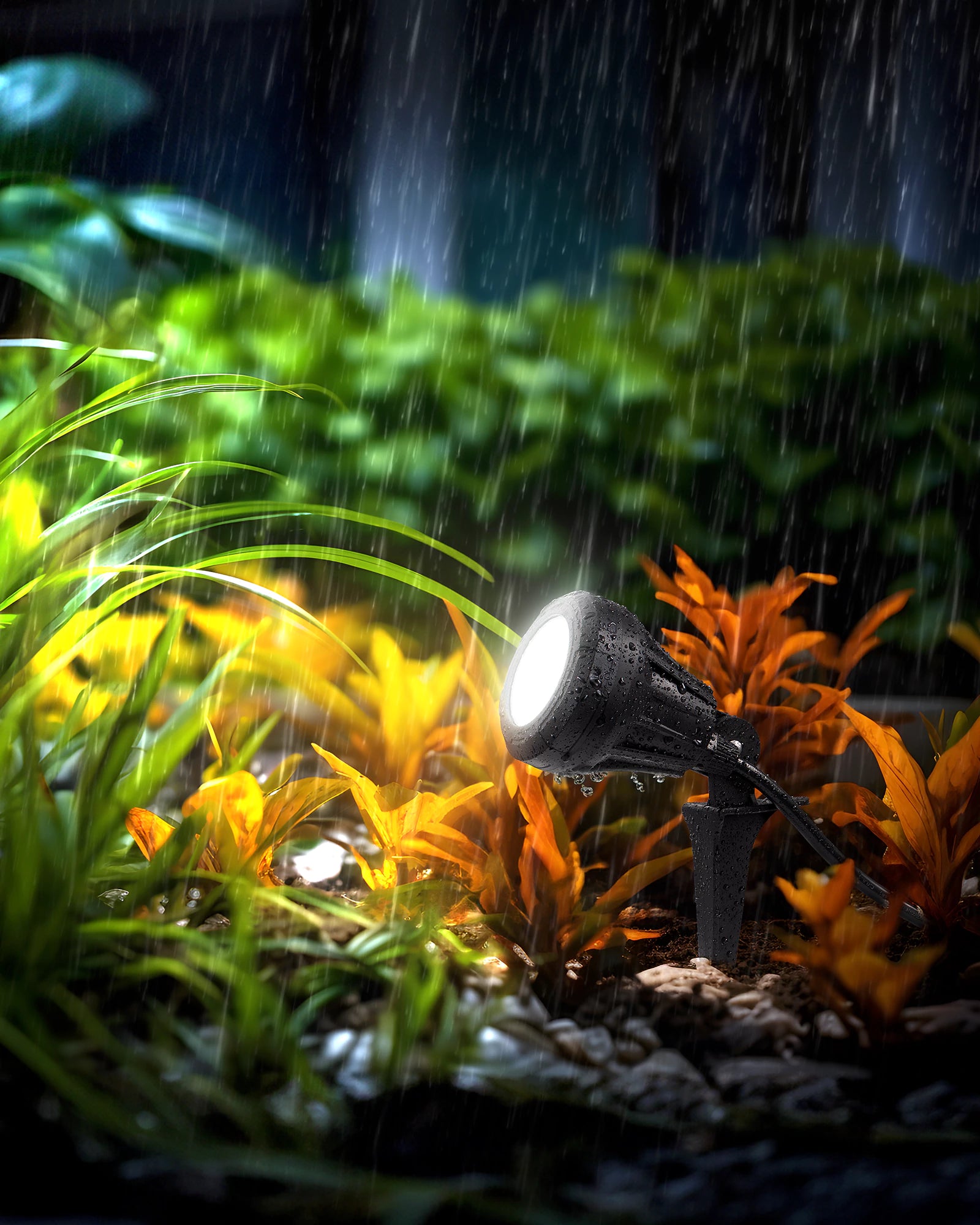 LED Outdoor Spotlight, 4.8W 5000K Waterproof Landscape Light with 180° Adjustable Head, 5 Color Options - HGSL01B1 - HGSL01D1