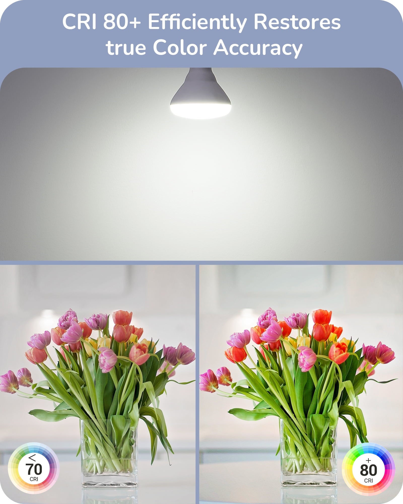 EDISHINE 6 Pack BR30 LED Light Bulbs, 65W Equivalent, 11W, 850LM, 5000K Daylight, Dimmable, Recessed Can Light Bulbs for Ceiling, Recessed Can, Living Room and Kitchen, E26 Base