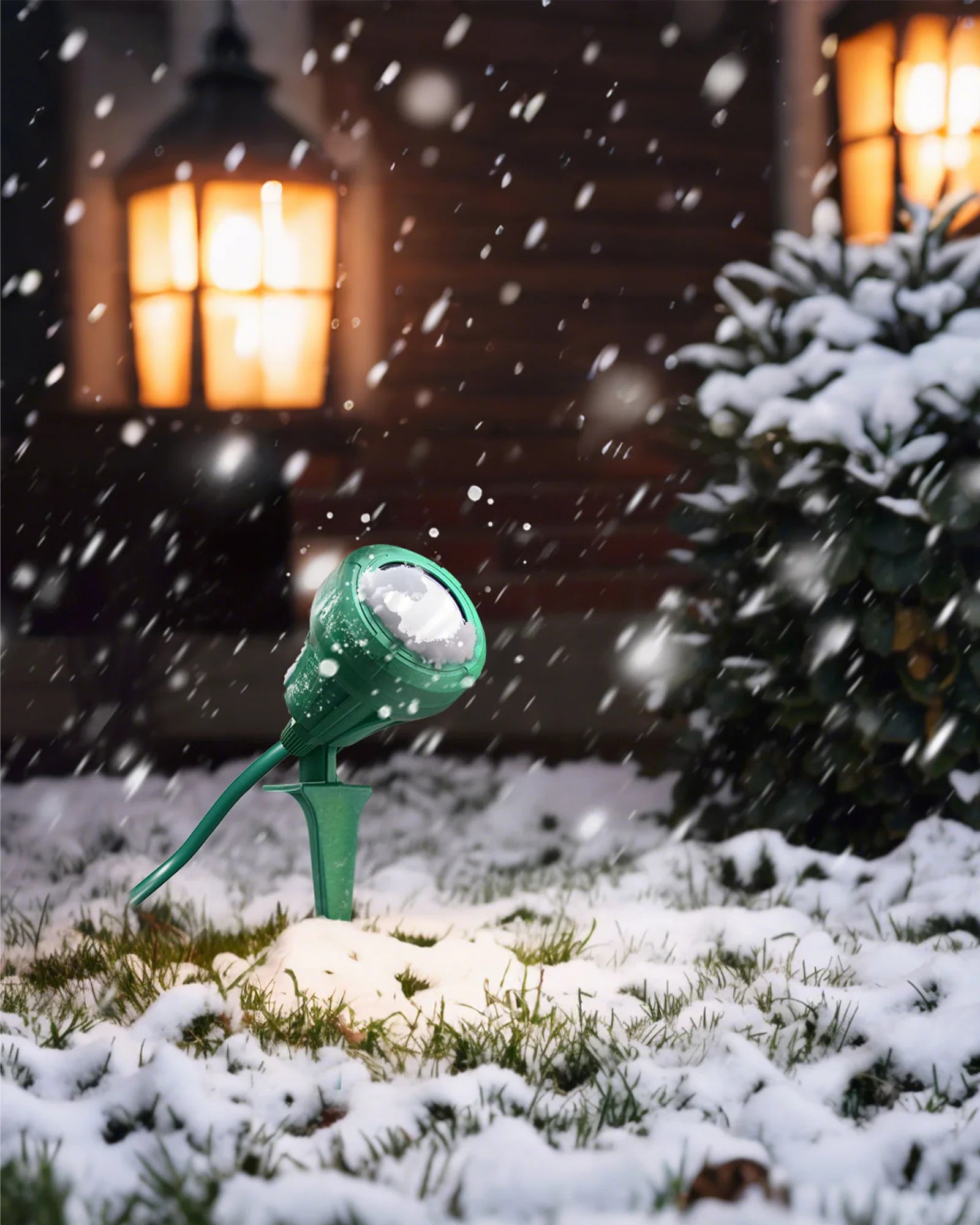 LED Outdoor Spotlight for New year Plug in Spot Light with 4 Color Lenses Waterproof Electric Landscape Spot Light projector 400 Lumen, 5 FT Power Cord-HGSL01G