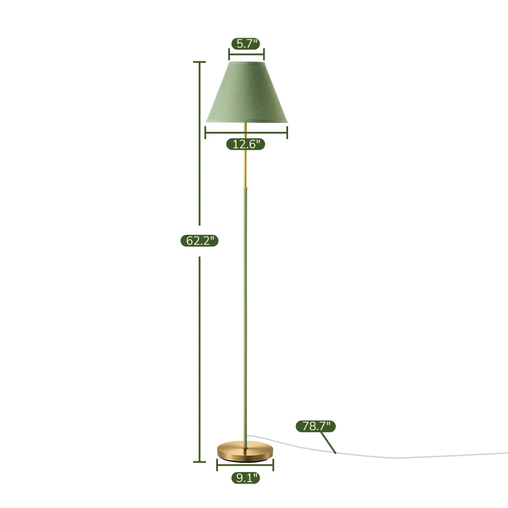 62" Tall Retro Traditional Floor Lamp with Linen Shade