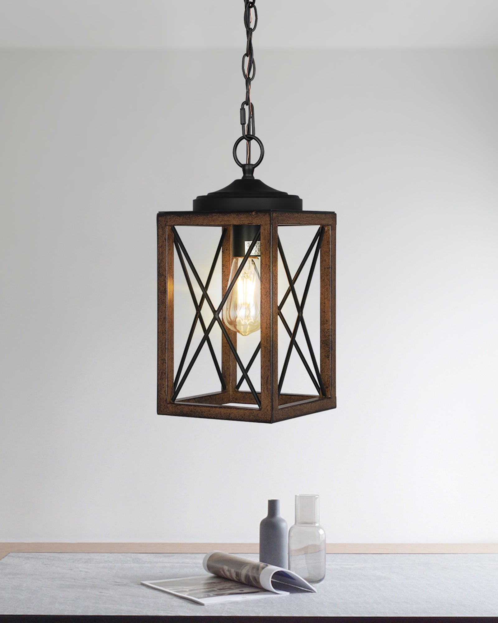 EDISHINE Farmhouse Pendant Light, 63 Inch Adjustable Chain (1 Pack)-HHPL05C