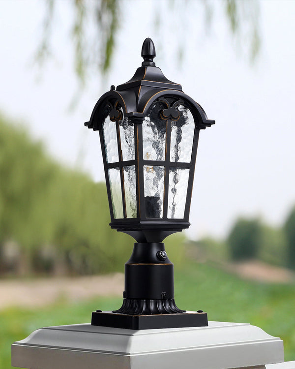 EDISHINE Dusk to Dawn Outdoor Post Light with Pier Mount Base-HOPL01A