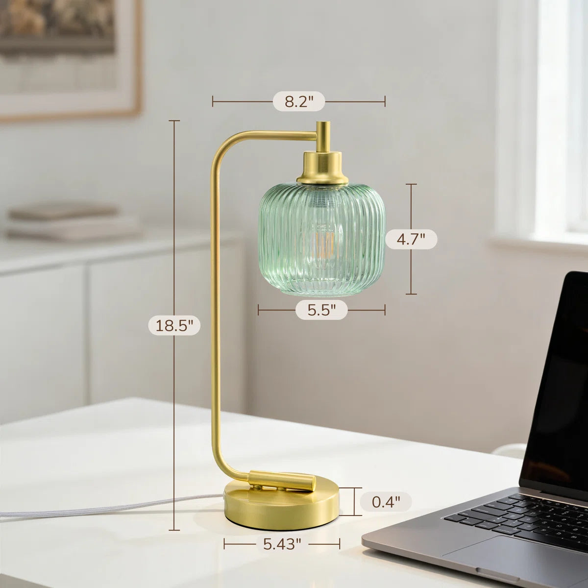Dimmable Table Lamp With Usb And Touch Control (18.5" )