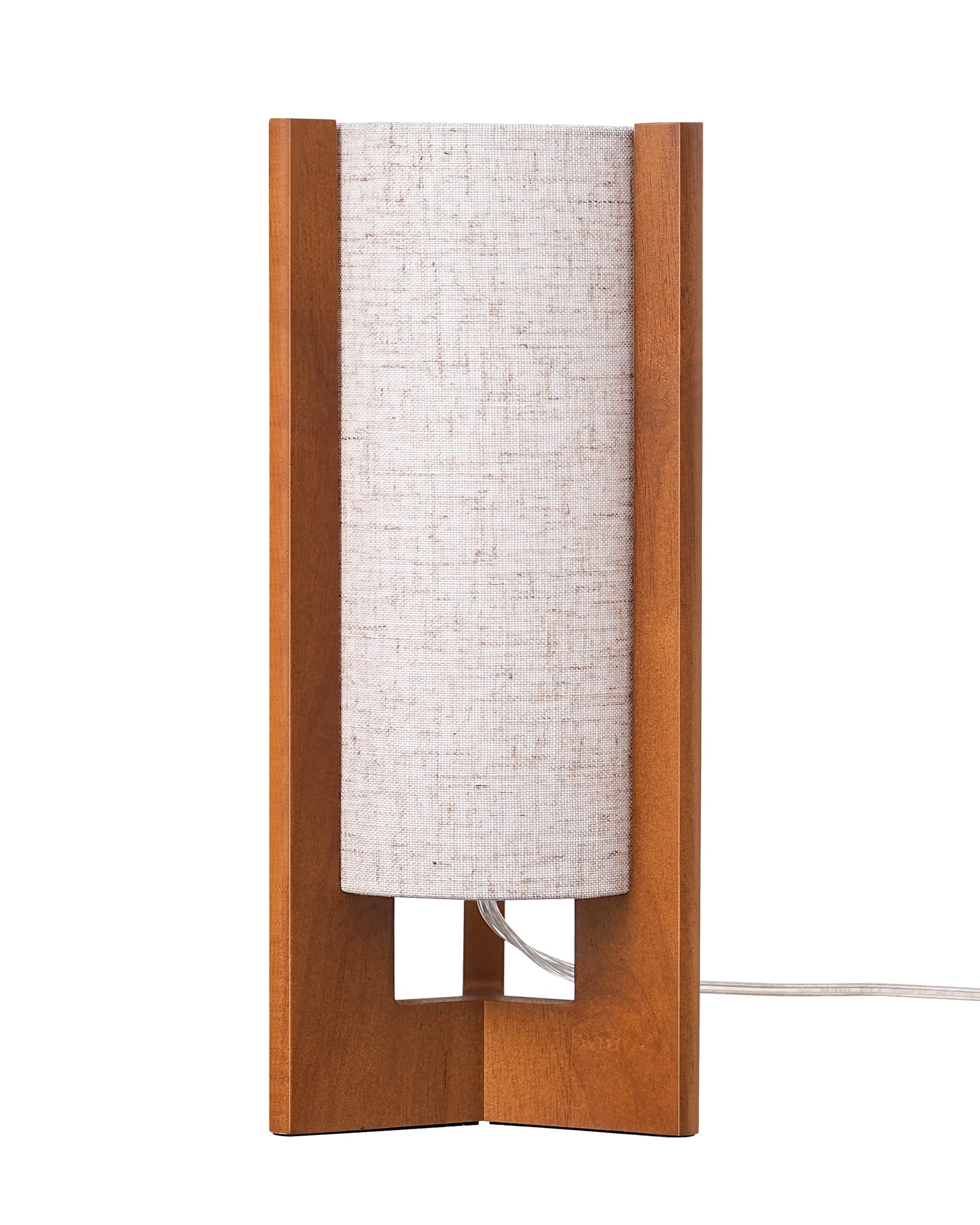 EDISHINE Table Lamp Wood Body Linen Shade for Living Room Bedroom
