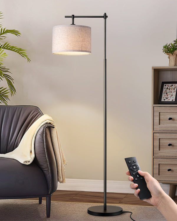 EDISHINE Dimmable Black Floor Lamp with Remote Control, 5 Color Temperature-HFLK54A