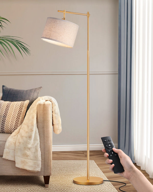 EDISHINE Dimmable Gold Floor Lamp with Remote Control-HFLG54A