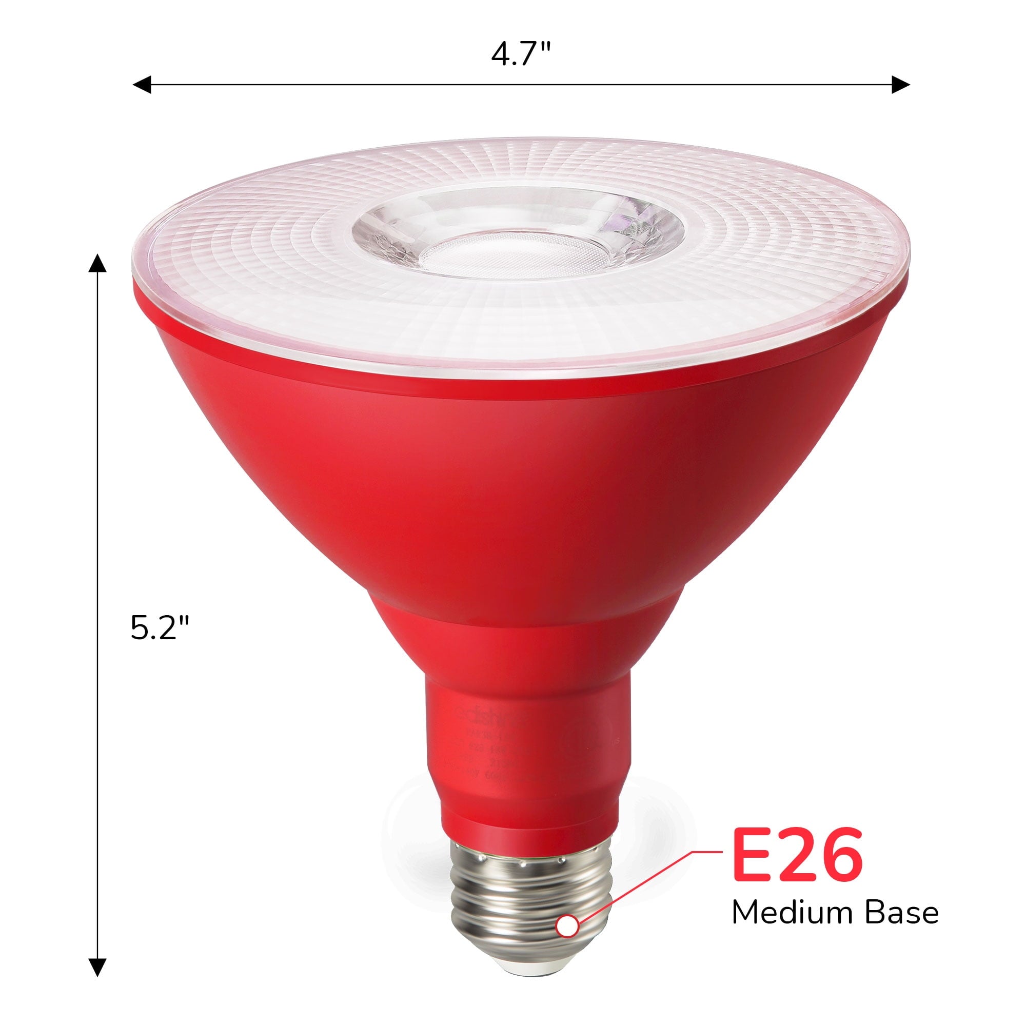 EDISHINE 4Pack Par38 LED Orange Outdoor Flood Light Bulbs, 18W Equivalent 120W, Dimmable, E26 Base, UL Listed