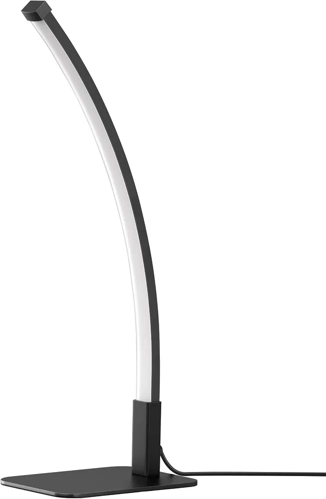 EDISHINE Curved LED Table Lamp, Modern Bedside Lamps for Bedroom, Black