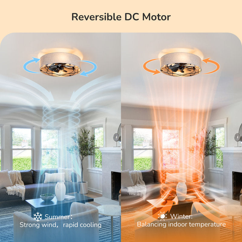 Winston Porter 19.6'' Ceiling Fan With Light Kit And Remote Control Included