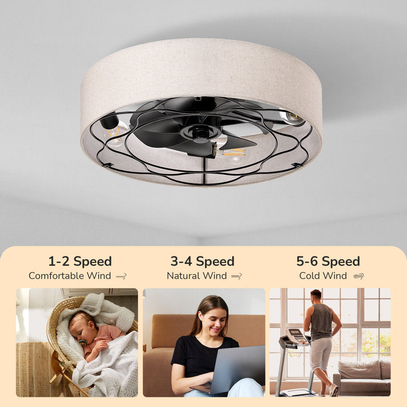 Winston Porter 19.6'' Ceiling Fan With Light Kit And Remote Control Included