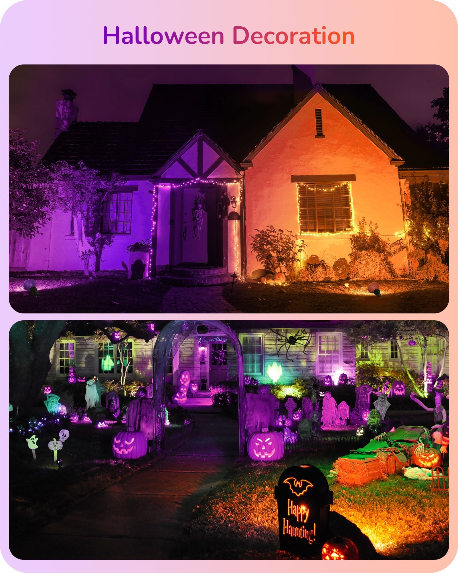 EDISHINE 4 Pack Halloween PAR38 Purple & Orange LED Flood Light Bulbs Outdoor, Dimmable, Purple Orange LED Light Bulb, 18W(120W Equivalent), Light Bulb for Halloween Decorations, E26 Base, ETL Listed