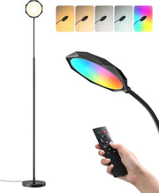 EDISHINE 18W LED Floor Lamp for Living Room, Diamond-Surface, Black