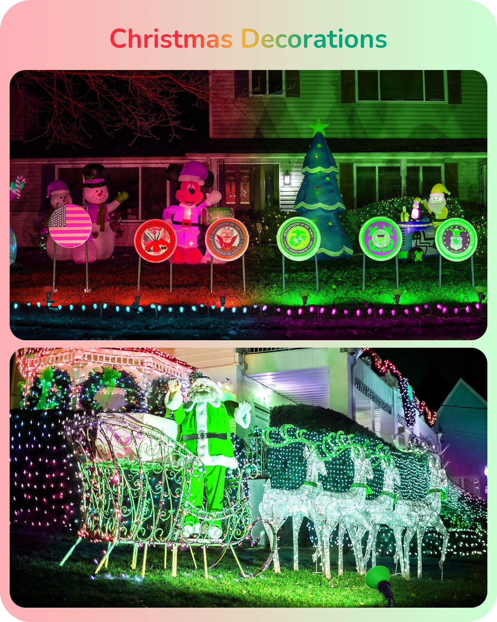 EDISHINE 4 Pack LED Par38 Red Green Outdoor Christmas Flood Light Bulbs, 18W Equivalent 120W, Dimmable, E26 Base LED Par38 Green Red Light Bulb for Decor, Holiday Lighting