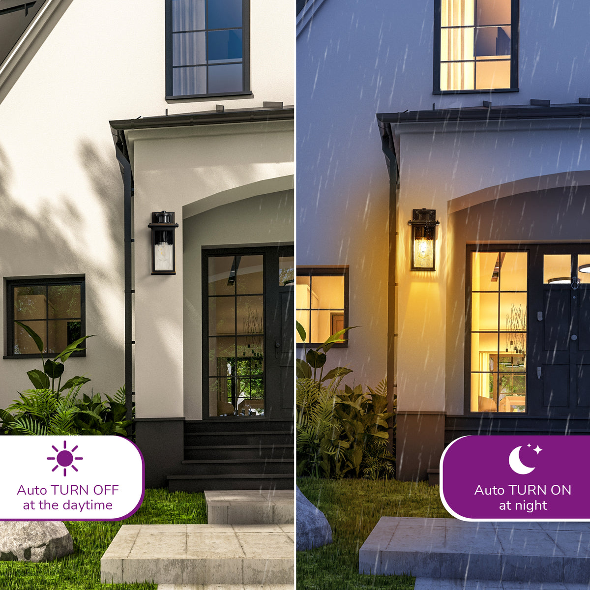 Outdoor Wall Light with Dusk to Dawn and Motion Sensor