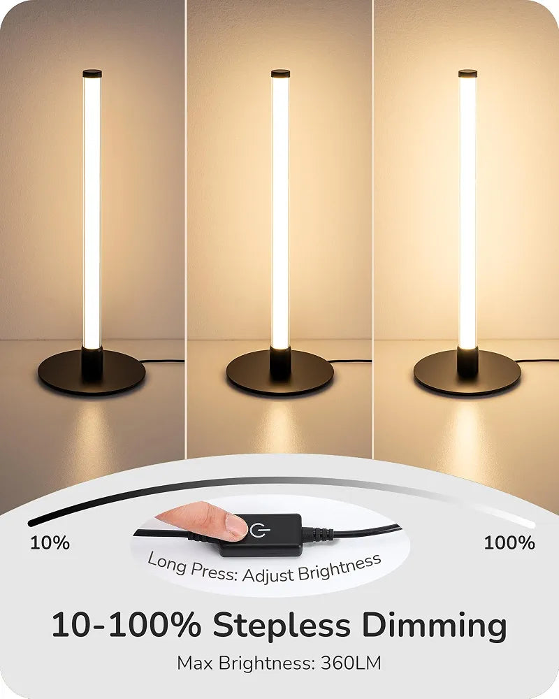 EDISHINE LED Skinny Table Lamp，Modern Slim Desk Lamp with 360° Illumination